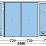 پنجره دوجداره upvc به ابعاد 1500*2800