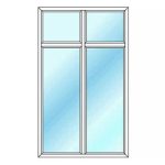 قیمت پنجره دو جداره UPVC دو لنگه ثابت با کتیبه