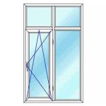 قیمت پنجره دو جداره UPVC دو لنگه ثابت با کتیبه